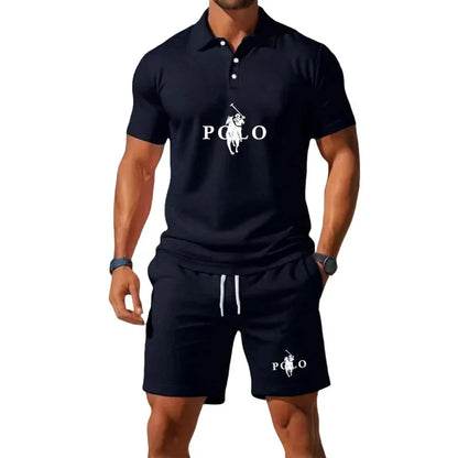 Half-Zip Polo Shirt Set