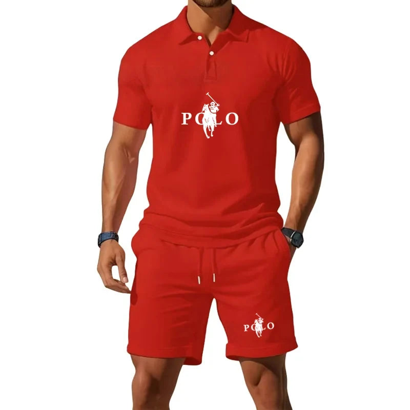 Half-Zip Polo Shirt Set